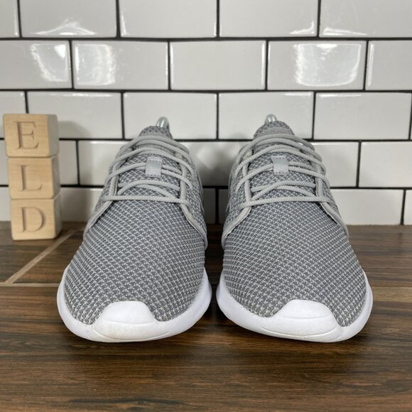 adidas QT Racer Womens Size 7 Running Shoes Gray Silver Cloudfoam Low Sneakers - Picture 2 of 13